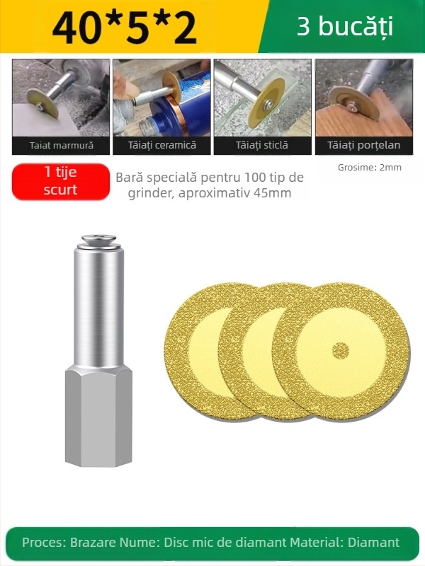 Disc diamant sudat pentru mașina de găurit electrică, potrivit pentru marmură, ceramică și jad; îndepărtarea rosturilor