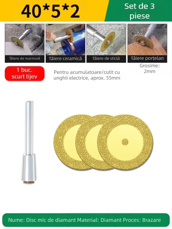 Disc diamant sudat pentru mașina de găurit electrică, potrivit pentru marmură, ceramică și jad; îndepărtarea rosturilor