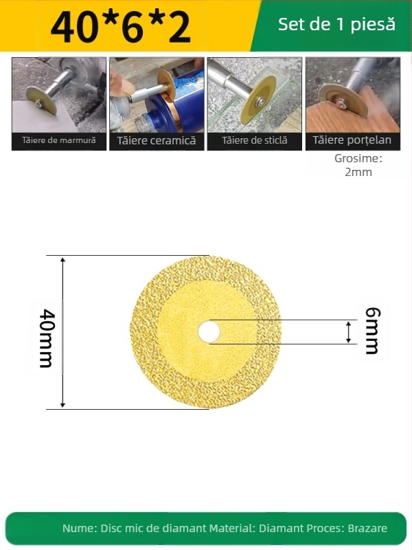 Disc diamant sudat pentru mașina de găurit electrică, potrivit pentru marmură, ceramică și jad; îndepărtarea rosturilor
