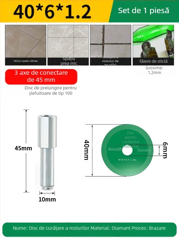 Disc diamant sudat pentru mașina de găurit electrică, potrivit pentru marmură, ceramică și jad; îndepărtarea rosturilor