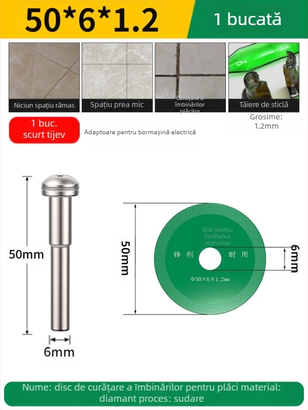 Disc diamant sudat pentru mașina de găurit electrică, potrivit pentru marmură, ceramică și jad; îndepărtarea rosturilor