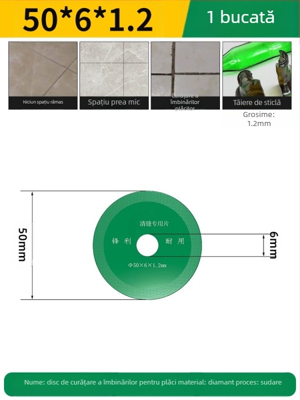Disc diamant sudat pentru mașina de găurit electrică, potrivit pentru marmură, ceramică și jad; îndepărtarea rosturilor