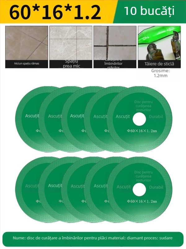 Disc diamant sudat pentru mașina de găurit electrică, potrivit pentru marmură, ceramică și jad; îndepărtarea rosturilor