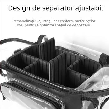 Geantă transparentă pentru cosmetice din PVC, impermeabilă, antibacteriană, cu compartimente ude/uscate