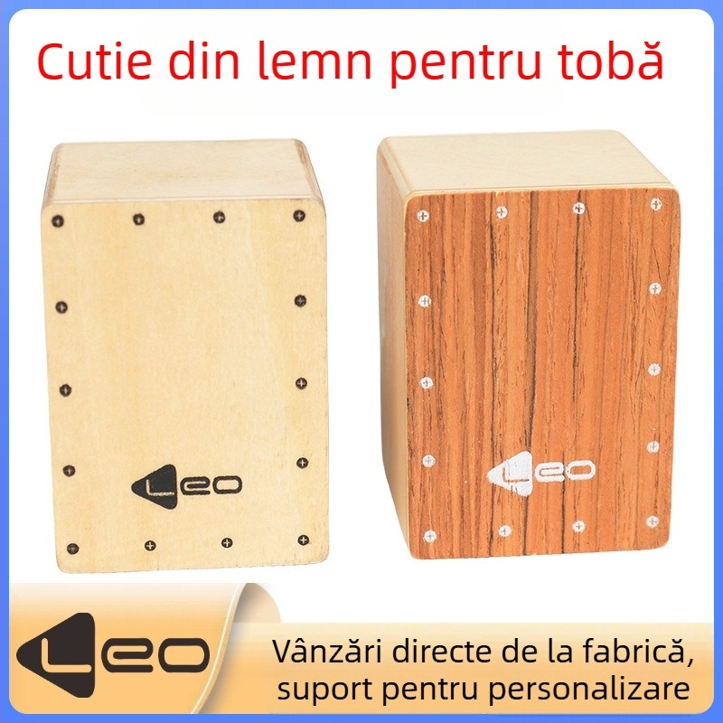 leo SH10 Mini Cajon – Instrument de percuție din lemn cu nisip, set cu conductă de nisip și ou de nisip, ambalaj: pungă PE + card de hârtie