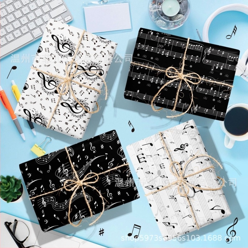 Hârtie de împachetat cu notă muzicală pentru cutii de cadouri — hârtie decorativă pentru petreceri, Brand Yishi; Material: materiale compozite; Meșteșug: semi-artizanal și semi-mecanic; Potrivit pentru cadouri: petreceri; Destinatari: persoane în vârstă, c