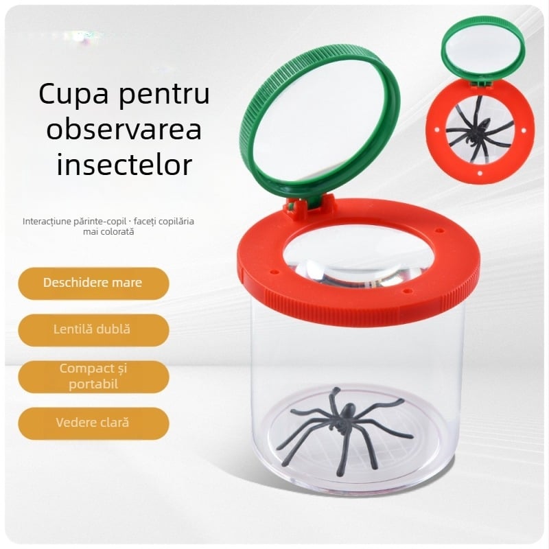 Cutie de observație a insectelor pentru elevi – jucărie educațională în aer liber cu oglindă de observație