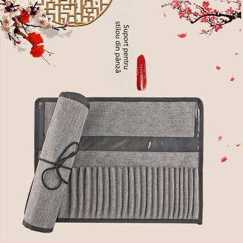 Rolă de pensule din poliester pentru 24 pensule (ulei, gouache și acuarelă)