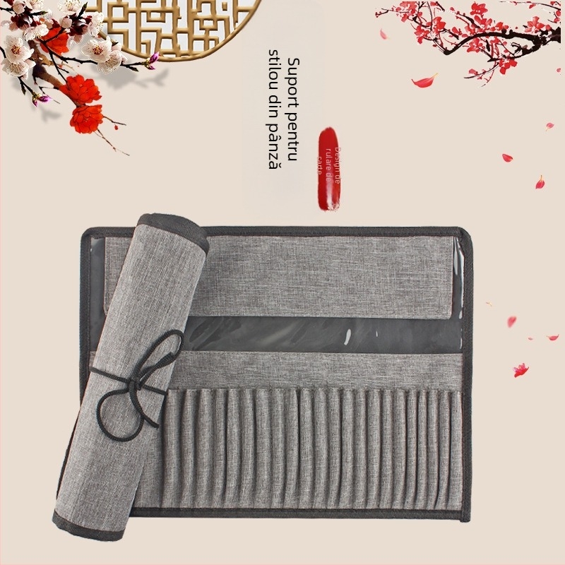 Rolă de pensule din poliester pentru 24 pensule (ulei, gouache și acuarelă)