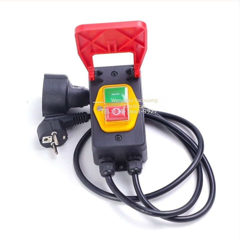 Comutator de siguranță pentru unelte electrice cu întrerupător de urgență electromagnet, 250V 16A, CE, -5°C până la 40°C