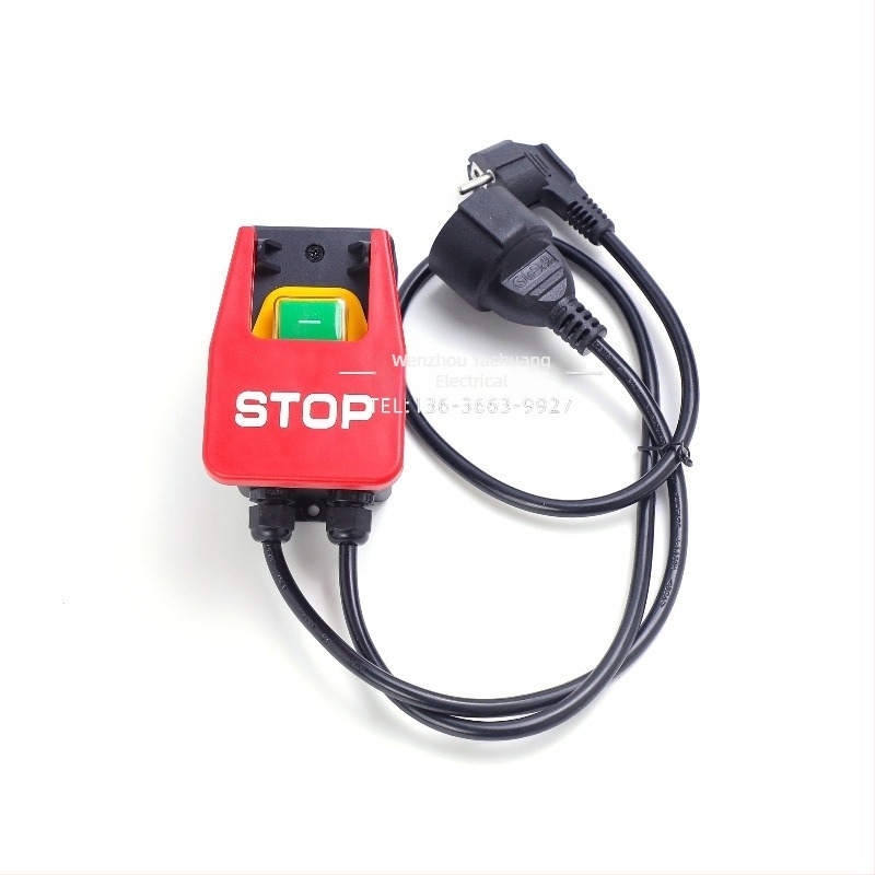 Comutator de siguranță pentru unelte electrice cu întrerupător de urgență electromagnet, 250V 16A, CE, -5°C până la 40°C