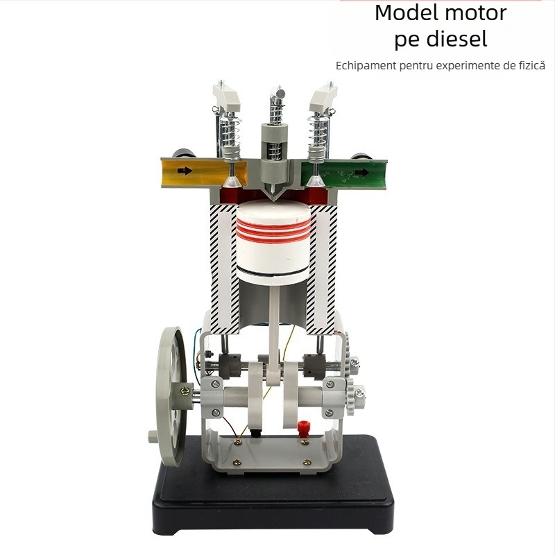 Model de motor pe benzină și motor diesel – model de motor cu ardere internă, patru timpi, pentru experimente de fizică la gimnaziu, construcție metalică, 20 bucăți în cutie.