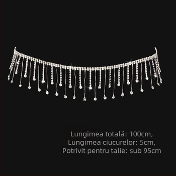 Lanț de talie metalic, unisex, stil Fashion OL, curea cu buclă simplă, pentru tineri