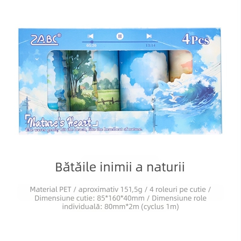 Set de benzi PET pentru jurnal DIY - Stil pastoral, Imprimare