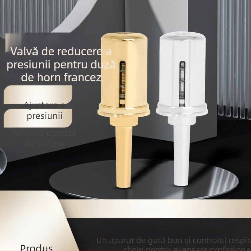 Antrenor de respirație pentru trompetă cu supapă reductoare de presiune (Model TR-16; alamă; cutie rigidă ABS; utilizare pentru instrument muzical; etichetă privată licențiată)