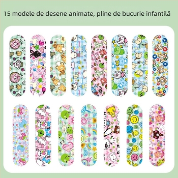 Plasture adeziv cu desene animate, impermeabil pentru copii, de unică folosință, material PE moale, 100 buc./cutie, marca Miaoqiling