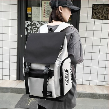 Ghiozdan pentru școală, unisex, stil coreean de stradă, capacitate 36–55 L, din poliester, compatibil cu laptop de 15 inci