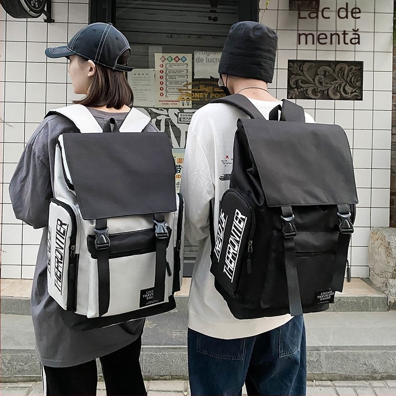 Ghiozdan pentru școală, unisex, stil coreean de stradă, capacitate 36–55 L, din poliester, compatibil cu laptop de 15 inci