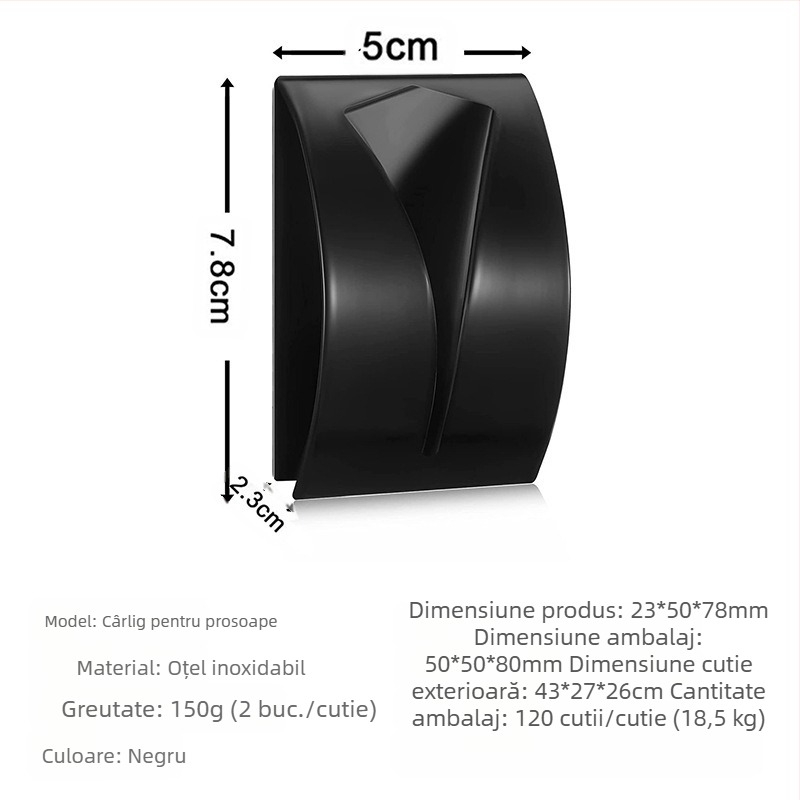 Cuier din oțel inoxidabil pentru prosoape – baie și bucătărie, design modern