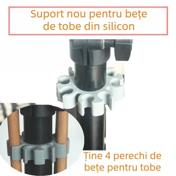 Clip pentru bețe de tobă din silicon, cu compartiment de depozitare detașabil, pentru seturi de tobe