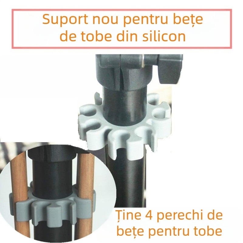 Clip pentru bețe de tobă din silicon, cu compartiment de depozitare detașabil, pentru seturi de tobe