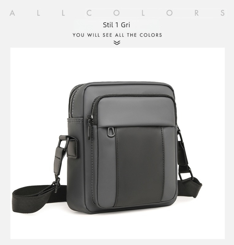 Geantă de umăr pentru bărbați, din pânză Oxford impermeabilă, stil urban simplu, capacitate mare, căptușeală din poliester