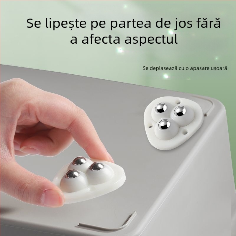 Rola cu bile, montaj cu bandă adezivă – silențioasă, universală pentru mobilier