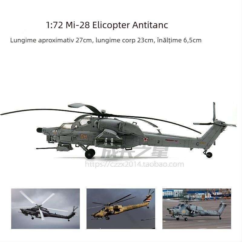 Mi-28 Havoc elicopter militar, scară 1:72, jucărie cu piese mobile, preasamblat