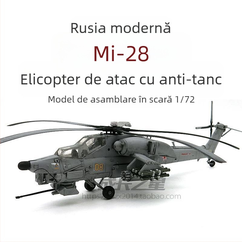 Mi-28 Havoc elicopter militar, scară 1:72, jucărie cu piese mobile, preasamblat