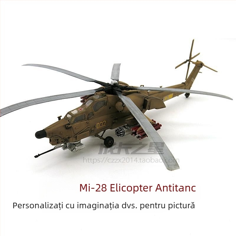 Mi-28 Havoc elicopter militar, scară 1:72, jucărie cu piese mobile, preasamblat