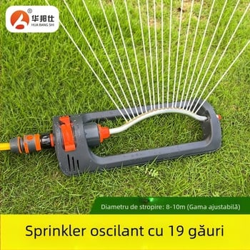 Sprinkler rotativ cu 19 duze, rază mare, mișcare automată de balansare pentru gazon