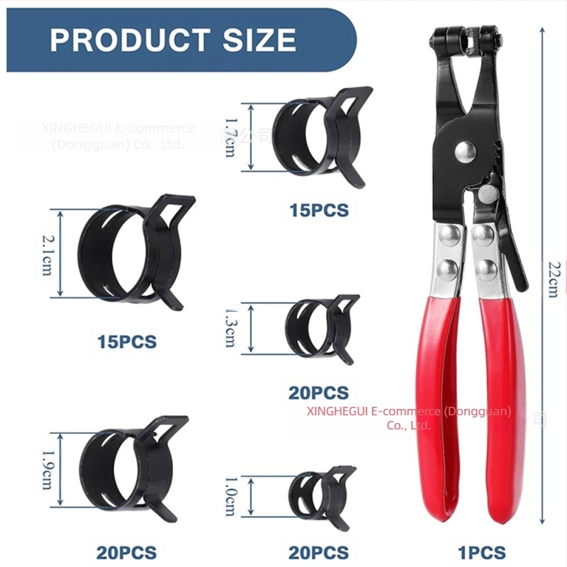 Colier elastic din oțel 65Mn pentru ansambluri de țevi, diametre nominal și de prindere 10–21 mm, marca Galaxy Valley