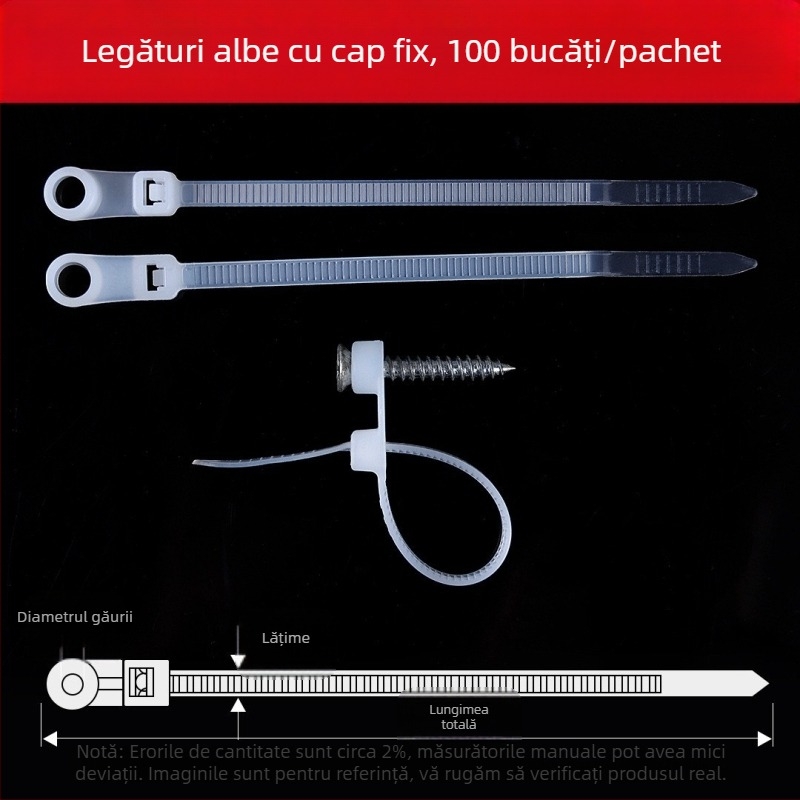 Legătură pentru cabluri din nailon, dublu capăt, auto-blocantă, 94V2, brand Double handsome