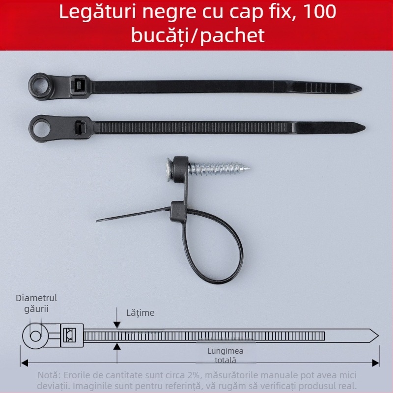 Legătură pentru cabluri din nailon, dublu capăt, auto-blocantă, 94V2, brand Double handsome