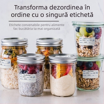 Etichete de dată pentru bucătărie, etichetare frigider – dreptunghiulare, cu suport din cupru, adeziv topit, hârtie Glassine ca suport, rezistență 65°C