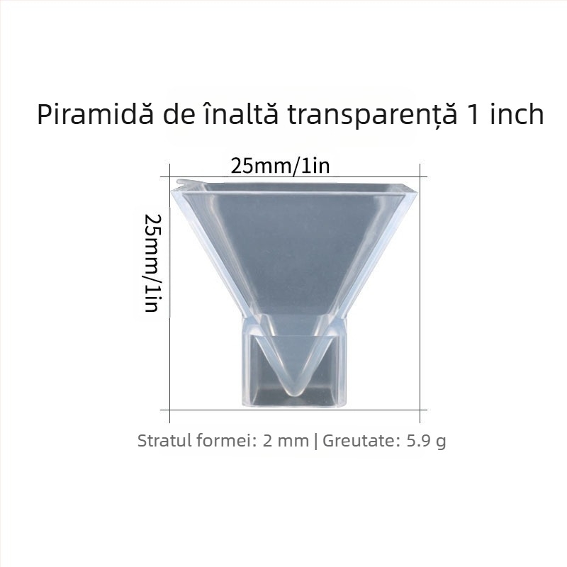 Formă din silicon pentru rășină epoxidică - piramidală, cu transparență înaltă, pentru flori uscate
