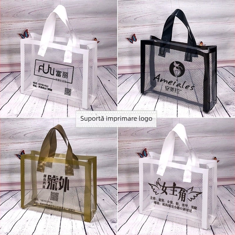 Geantă de cadouri din plastic transparentă, cu strat dublu de 12 fire, pentru ambalare cadouri, producție zilnică 10.000 de bucăți