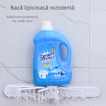 Sudijia umeraș pliabil pentru haine, suport rotativ pentru șosete, design circular cu clips, din plastic