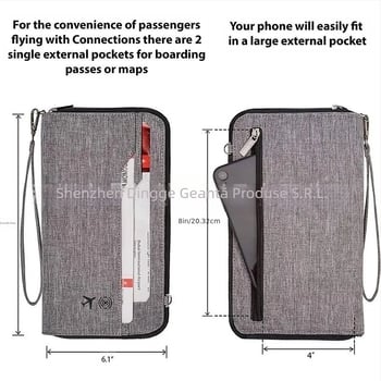 Husă pentru pașaport și documente, țesătură Oxford, culoare solidă, unisex, stil unisex, toamna 2024