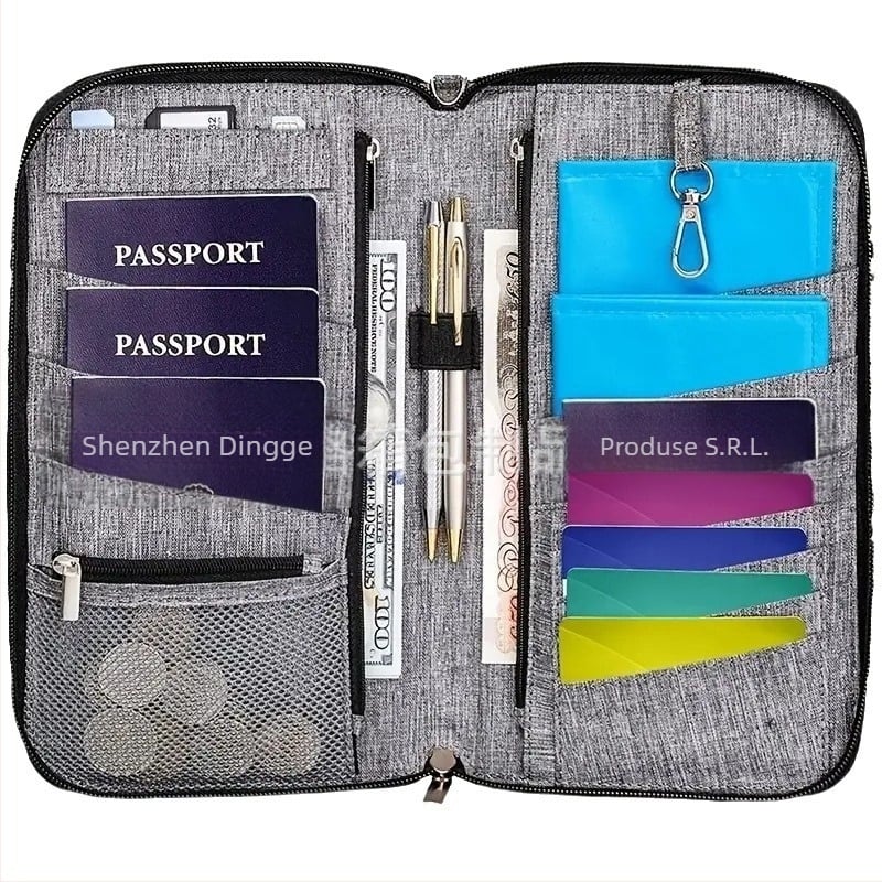 Husă pentru pașaport și documente, țesătură Oxford, culoare solidă, unisex, stil unisex, toamna 2024