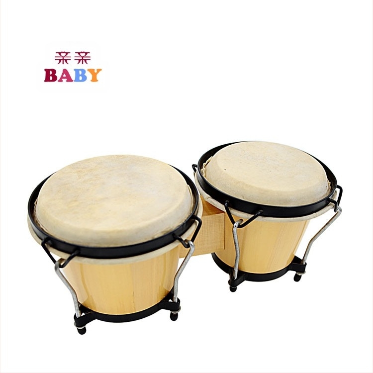 Tamburin pentru copii, corp din lemn cu cap din piele