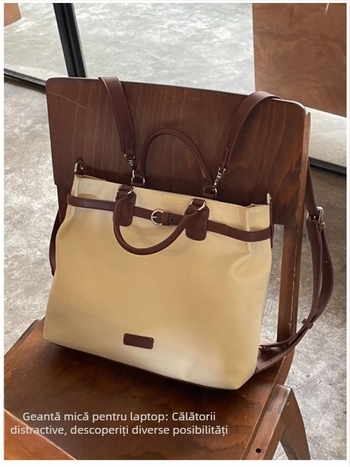 Geantă de laptop din nylon pentru femei – impermeabilă, capacitate mare, stil urban minimalist, purtare crossbody sau ca geantă de umăr, lansare primăvara 2025