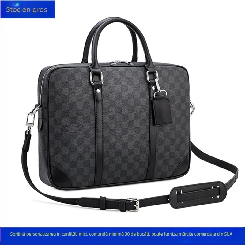 Geantă crossbody pentru bărbați din PVC, impermeabilă, model geometric, căptușeală poliester-pamuk, iarna 2024