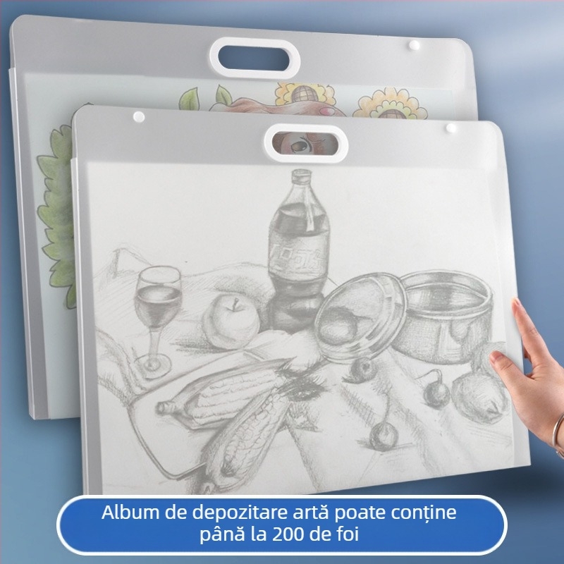 Yuzhi Album plastic de stocare artă A4/4K/8K, 1 pagină, personalizare disponibilă, imprimare logo disponibil