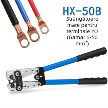 Pince sertizor pentru cabluri cu nas de cupru HX-50B (Model HX-50B, Material: Oțel cu carbon înalt, Greutate 1.2, Brand Easy to get)