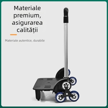 Trolier din aluminiu detașabil pentru ghiozdan, accesorii pentru geantă de școală, cu 6 roți pentru urcarea treptelor