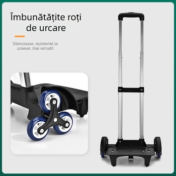 Trolier din aluminiu detașabil pentru ghiozdan, accesorii pentru geantă de școală, cu 6 roți pentru urcarea treptelor