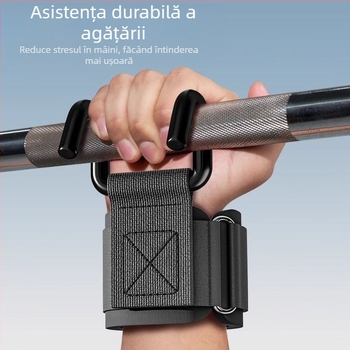 Cârlig de asistență pentru tracțiuni cu protecție a încheieturii – bandă poliester, pachet de 10 bucăți