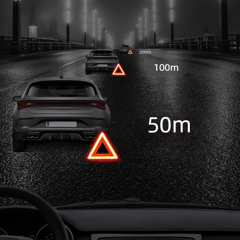 Semn avertisment reflectorizant cu trepied pentru automobil – ABS plastic, triunghi pliabil, siguranță auto, etichetă privată licențiată