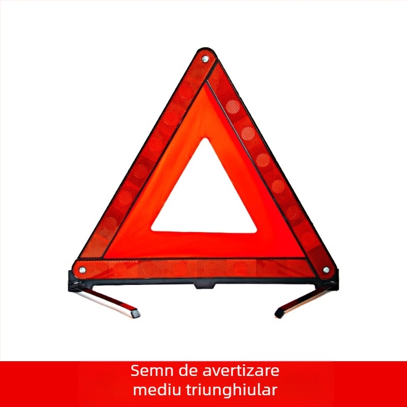 Semn avertisment reflectorizant cu trepied pentru automobil – ABS plastic, triunghi pliabil, siguranță auto, etichetă privată licențiată